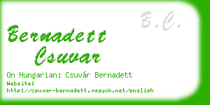 bernadett csuvar business card