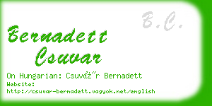 bernadett csuvar business card